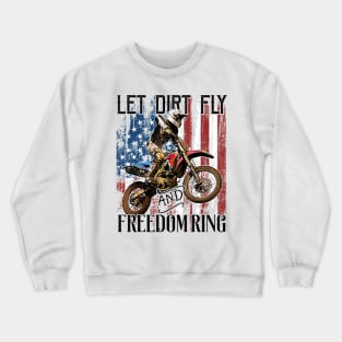 American Flag 4Th Of July Dirt Bike Motocross Racing Crewneck Sweatshirt